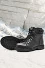 Rakerplus Griffon Black Genuine Leather Zipped Kids Boots