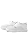 Rakerplus Genuine Leather White Lace-Up Boy's Casual Shoes