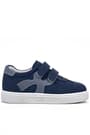 Rakerplus Genuine Leather Navy Blue Banded Babies Sportt Shoes