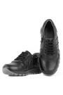 Rakerplus Genuine Leather Black Sports School Shoes with Zip for Boys