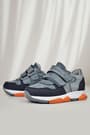 Rakerplus Genuine Leather Dark Gray Kids Velcro Sneakers Sports Shoes