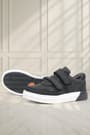 Rakerplus Genuine Leather Black and White Velcro Boys Sneaker