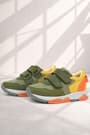 Rakerplus Genuine Leather Khaki Orange Yellow Kids Sneakers Sport Shoes