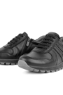 Rakerplus Genuine Leather Black Sports School Shoes with Zip for Boys