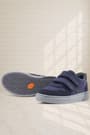 Rakerplus Navy Blue Nubuck Velcro Genuine Leather Boys School Shoes