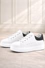 Rakerplus White Leather Lace-Up Lightweight Sole Kids' Athletic Shoes