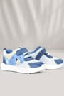 Rakerplus Genuine Leather Cream Navy Blue Dinosaur Velcro Children's Sports Shoes