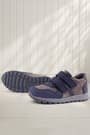 Rakerplus Genuine Leather Navy Blue Gray Velcro Children's Sports Shoes