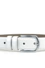 White Classic Metal Buckled Rougan Boys Belts