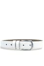 White Classic Metal Buckled Rougan Boys Belts