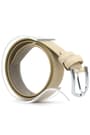 Cream Classic Metal Buckled Rougan Boys Belts