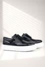 Rakerplus Black Patient Leather White Sole Classic Shoes For Boys