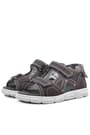 Rakerplus Genuine Leather Grey Banded Kids Sandals