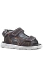 Rakerplus Genuine Leather Grey Banded Kids Sandals