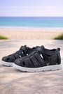 Rakerplus Genuine Leather Black Velcro Boys' Sandals