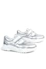 Rakerplus Genuine Leather Silver White Sole Girls' Sneakers Shoes X3730-GP.31