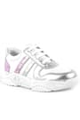 Rakerplus Hakiki Deri Gümüş Pembe Kalın Tabanlı Kız Çocuk Sneakers Ayakkabı 3730-GBP.26