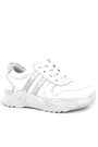 Rakerplus Genuine Leather White Thick Anatomic Sole Lace Up for Girls Sneakers 3730-BG.26