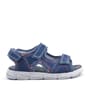 Rakerplus Genuine Leather Navy Blue Kids Velcro Sandals