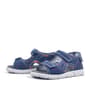 Rakerplus Genuine Leather Navy Blue Kids Velcro Sandals