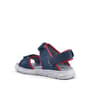 Rakerplus Genuine Leather Navy Blue Red Velcro Kids Sandals