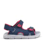 Rakerplus Genuine Leather Navy Blue Red Velcro Kids Sandals