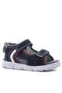 Rakerplus Genuine Leather Navy Blue Red Velcro Kids Sandals 10354-LKB.26