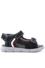 Rakerplus Genuine Leather Navy Blue Red Velcro Kids Sandals 10354-LKB.26