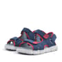 Rakerplus Genuine Leather Navy Blue Red Velcro Kids Sandals