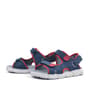 Rakerplus Genuine Leather Navy Blue Red Velcro Kids Sandals