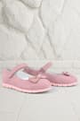 Rakerplus Genuine Leather Pink Bow Girls Flat Shoes 100-P2-DERI.25