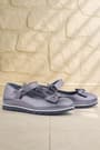 Rakerplus Genuine Leather Platinum Ribbon Detailed Velcro Girls Ballet Flats 100-PLDTKK.30