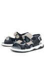 Rakerplus Genuine Leather Black Sand Color Velcro Kids Sandals 14023-SKM.26