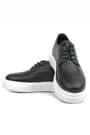 Rakerplus Genuine Leather Black High Sole Kids Classic Shoes 3025-S1-B-DERI.36