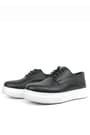 Rakerplus Genuine Leather Black High Sole Kids Classic Shoes 3025-S1-B-DERI.36