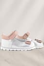 Rakerplus Genuine Leather Silver Powder Pink Baby Girl Ballet Flats