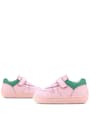 Rakerplus Bob Hakiki Deri Pembe Yeşil Barefoot Cırtlı Lastikli Bebek Sneaker Ayakkabı