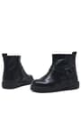 Rakerplus Genuine Leather black patent leather Zippered Girls Kids Boots