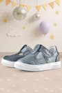 Rakerplus Bheem Genuine Leather Silver Silvery Velcro Star Detailed Baby Sandals