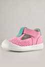 Rakerplus Shaun Genuine Leather Pink Green Velcro Anatomical Baby Sandals
