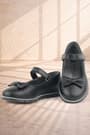 Rakerplus Genuine Leather Matte Black Flat Shoes Girls Flat Shoestes Flat Shoes