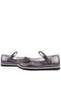 Rakerplus Genuine Leather Anthracite Gray Girls' Flat Shoes with Velcro