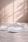 Rakerplus Genuine Leather Silver Stone Velcro Girls Ballet Flats