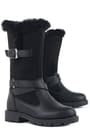 Rakerplus Black Zippered Girls Knee Boots Booties