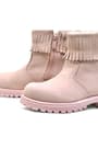 Rakerplus Zippered Genuine Leather Pink Boots Girls Boots Chiron
