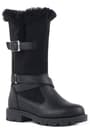 Rakerplus Black Zippered Girls Knee Boots Booties