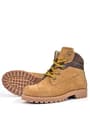 Rakerplus Genuine Leather Tan Brown Lace Up Zippered Winter Children's Boots