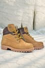 Rakerplus Genuine Leather Tan Brown Lace Up Zippered Winter Children's Boots