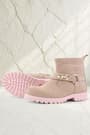 Rakerplus Chiron Genuine Leather Pink Zippered Floral Girls' Boots