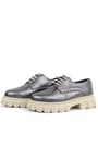 Rakerplus Platinum Genuine Leather Laced Up Girls Kids' Oxford School Shoes